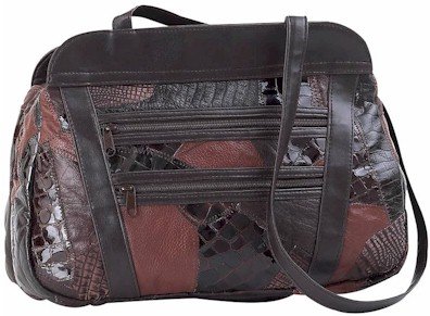 Embassy Italian Stone Design Genuine Leather Purse with Faux Snake Skin Embossing