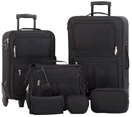 Embassyâ„¢ 6pc Black Luggage Set