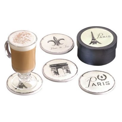 French Cafe Assorted Coasters (4 Pc. Set)
