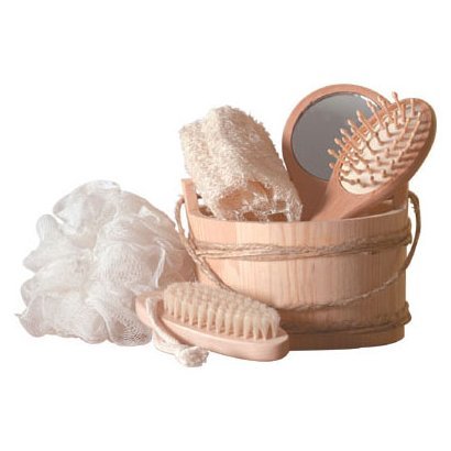 Wood Bucket Bath (6 pc. Set)