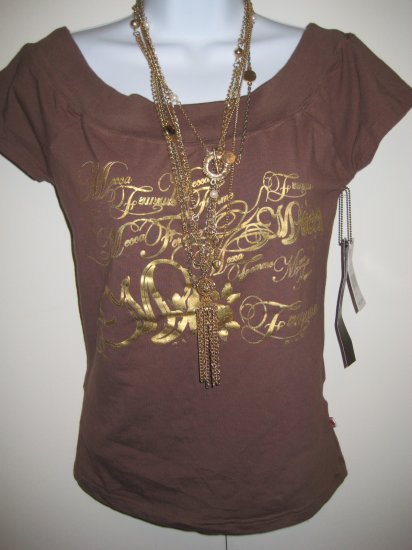 NWT Mecca Femme Babydoll off shoulder top sz Large