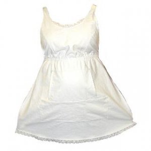 Organic Retro White Maternity Apron