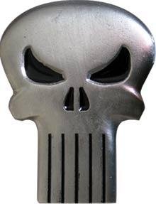 brushed chrome Punisher belt buckle