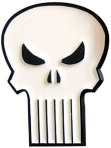 white Punisher belt buckle