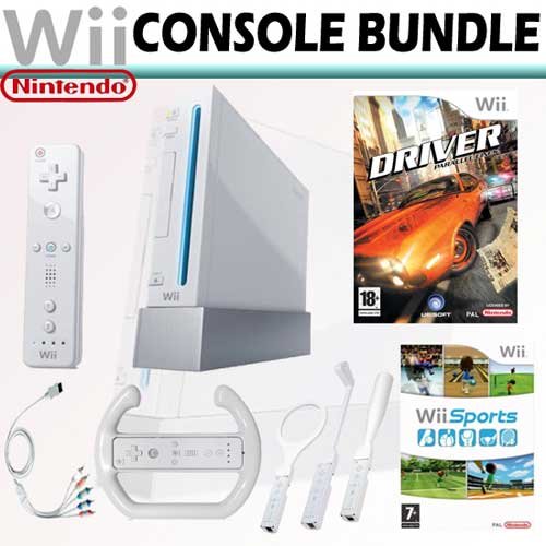Nintendo Wii Console Bundle + Driver Parallel Lines
