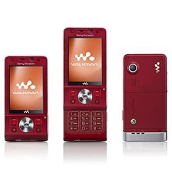 Sony Ericsson W910i Red Quad Band GSM Phone (unlocked) plus 2 GB Micro SD Memory Card