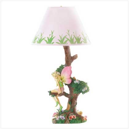 #36718 Fairy Sitting On Tree Lamp
