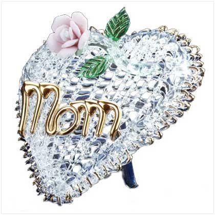 #32460 Glass Mom Heart and Flower