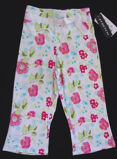 Amy Buyer White Basket Weave Floral Pants 6X New
