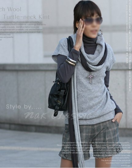 Gray Korean top sweater One Size
