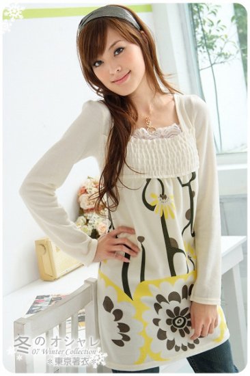 Blue Casual Winter Dress Free Size (white)