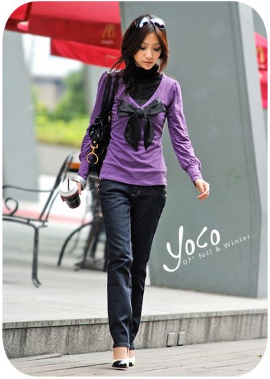 cutey purple sweater one size