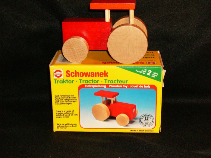 Schowanek Red Wooden Tractor West Germany