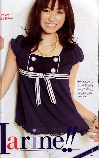Deep blue top with button panel & ribbon