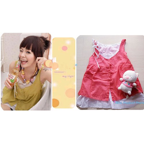 T14-Sheer layered tank - Pink