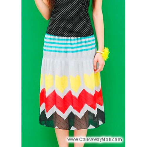 Multi-coloured cheerful skirt