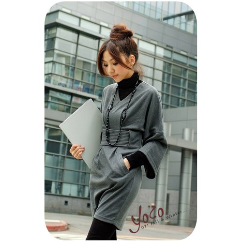 D3-Kimono cut dress - grey