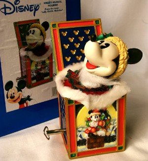 Disney's Mickey Mouse Holiday Christmas doll Jack In The Box Musical