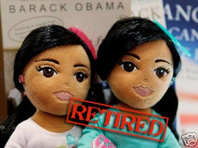 Original Authentic Ty Obama girls girlz retired Sasha Malia Dolls