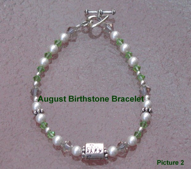 August Birthstone Family Bracelet