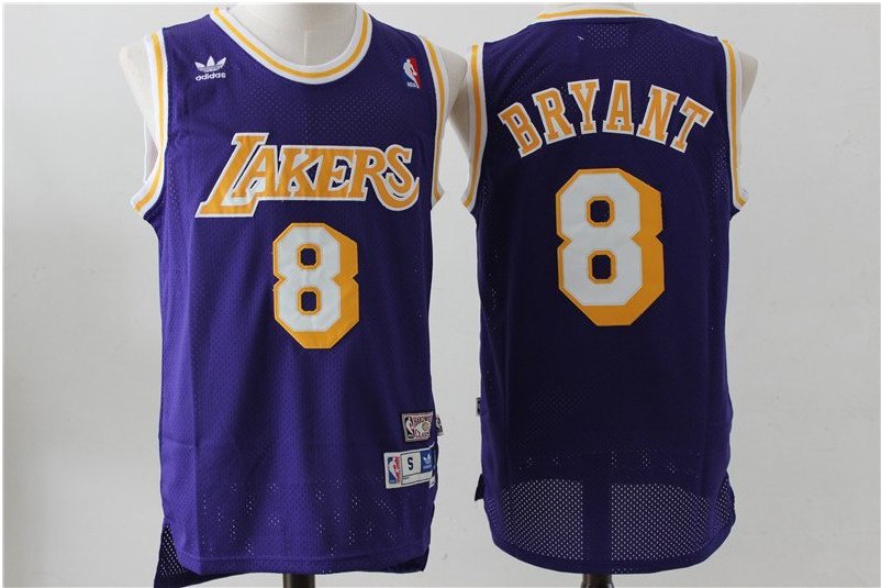 Men S Los Angeles Lakers Kobe Bryant Purple Throwback Basketball Jersey