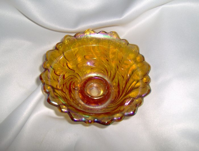 Candle Holder Carnival Glass