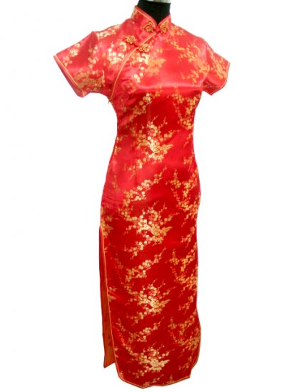 Red Clubs Chinese Dress Cheong-sam/Qipao