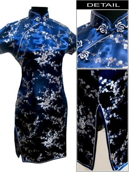 Blue Cute Clubs Mini Chinese Dress / Qipao
