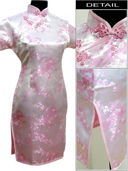 Pink Cute Clubs Mini Chinese Dress / Qipao
