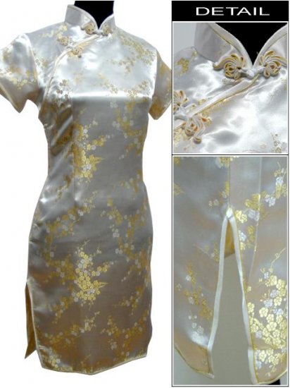 Yellowy Cute Clubs Mini Chinese Dress / Qipao