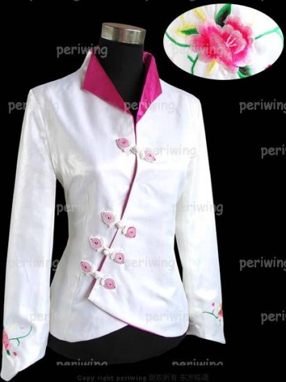 White Fashion Style Embroiders Chinese Jacket