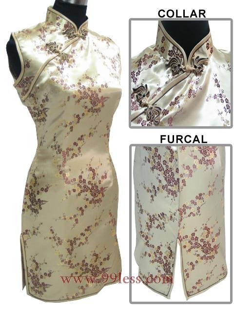 Cute Mini Chinese Dress golden 9QIP-0184