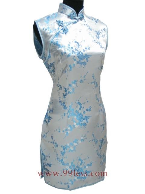 Cute Mini Chinese Baby Doll Dress Baby Blue 9QIP-0182