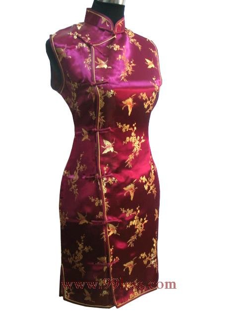 Clubs Chinese Wedding Dress Burgundy 9QIP-0167