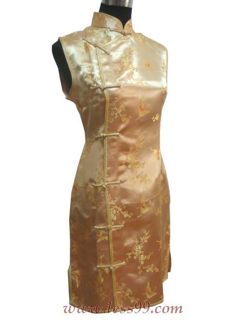 Clubs Chinese Wedding Dress Golden 9QIP-0165 /Chinese Gown/Oriental Style Dresses