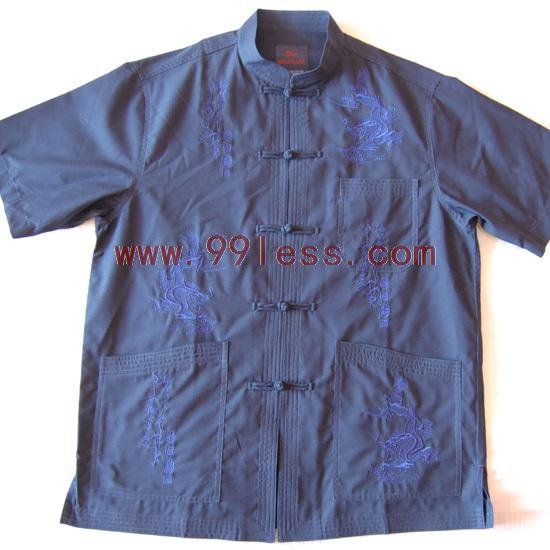 Men's Chinese Traditional Shirt Patterned with Dragon