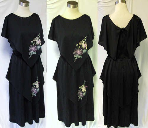 1970's vintage boho handpainted flower dress
