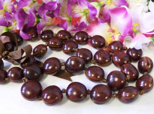 Hawaiian necklace lei hula beaded exotic artisan luau