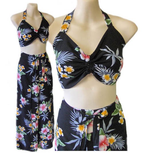 VLV ROCKABILLY 2 pc sarong outfit set