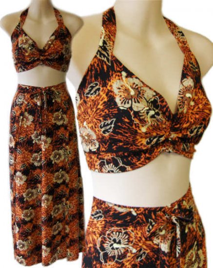 VLV 40's 50's Hawaiian Halter sarong pantset Rockabilly