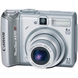 Canon Powershot A570 IS Digital Camera, 7.1 Megapixels, 4x Optical Zoom, 4x Digital Zoom, (ecf)
