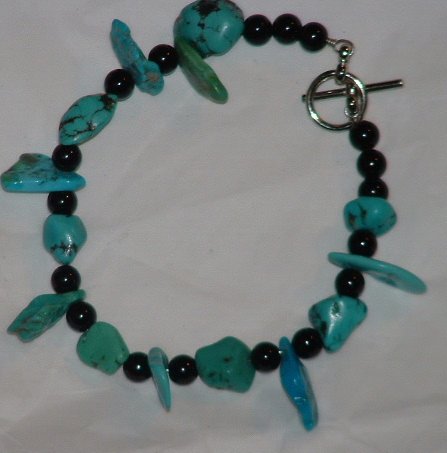 Handcrafted beaded turquoise bracelet