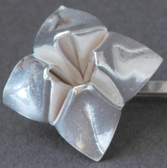 Cootie Catcher (Fortune Teller) Bobby Pin - Silver Origami Metalgami Hair Accessory