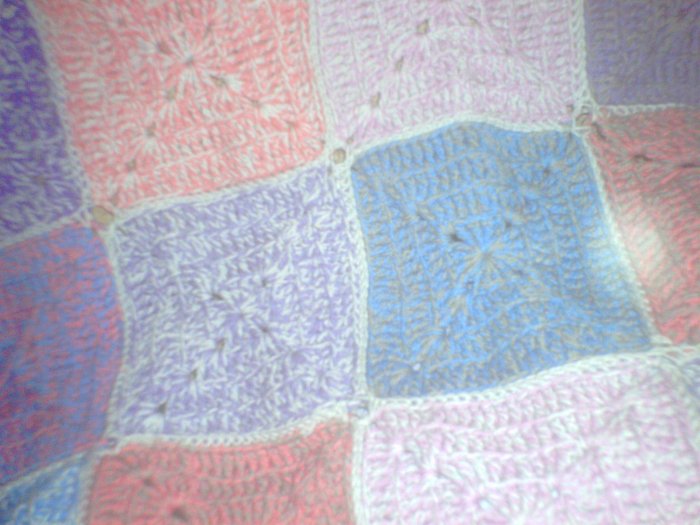 Pink, gray and purple double thick throw
