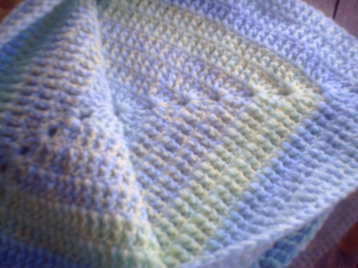 Blue, Yellow and Green double thick throw