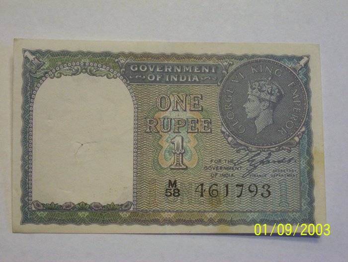 Mahatma Gandhi & King George VI rupees