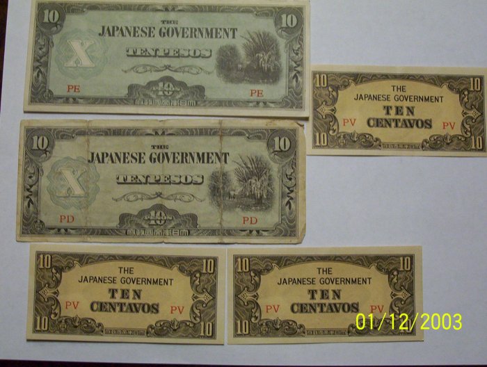 10, & 2 Philipino bills