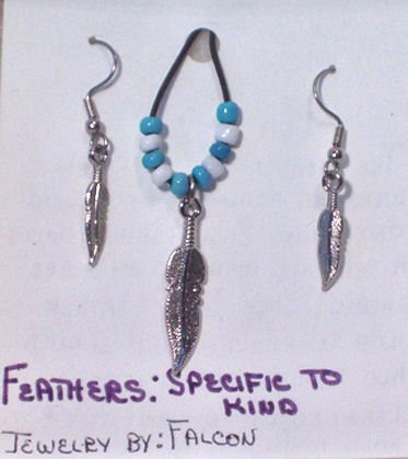 Handcrafted Necklace & Earring Set Feather