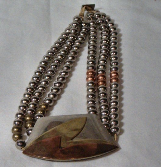 Vintage Necklace All Metal 1950-1960 by Audry Schenk