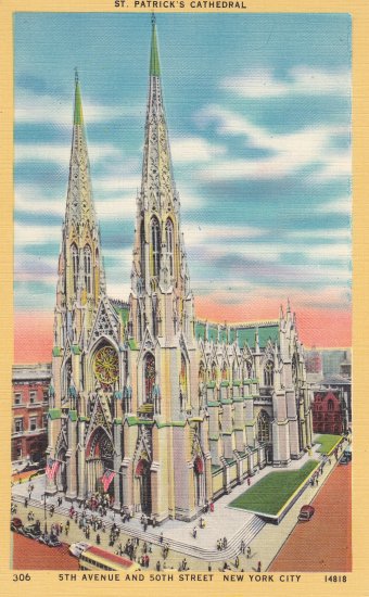 St Patrick's Cathedral 1950 Postcard